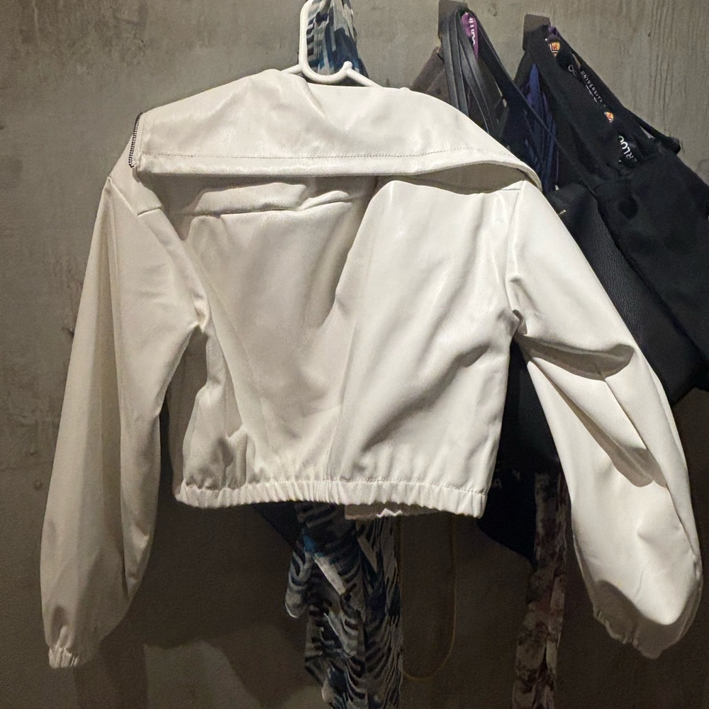 Ci Sono Women's White Bomber Jacket